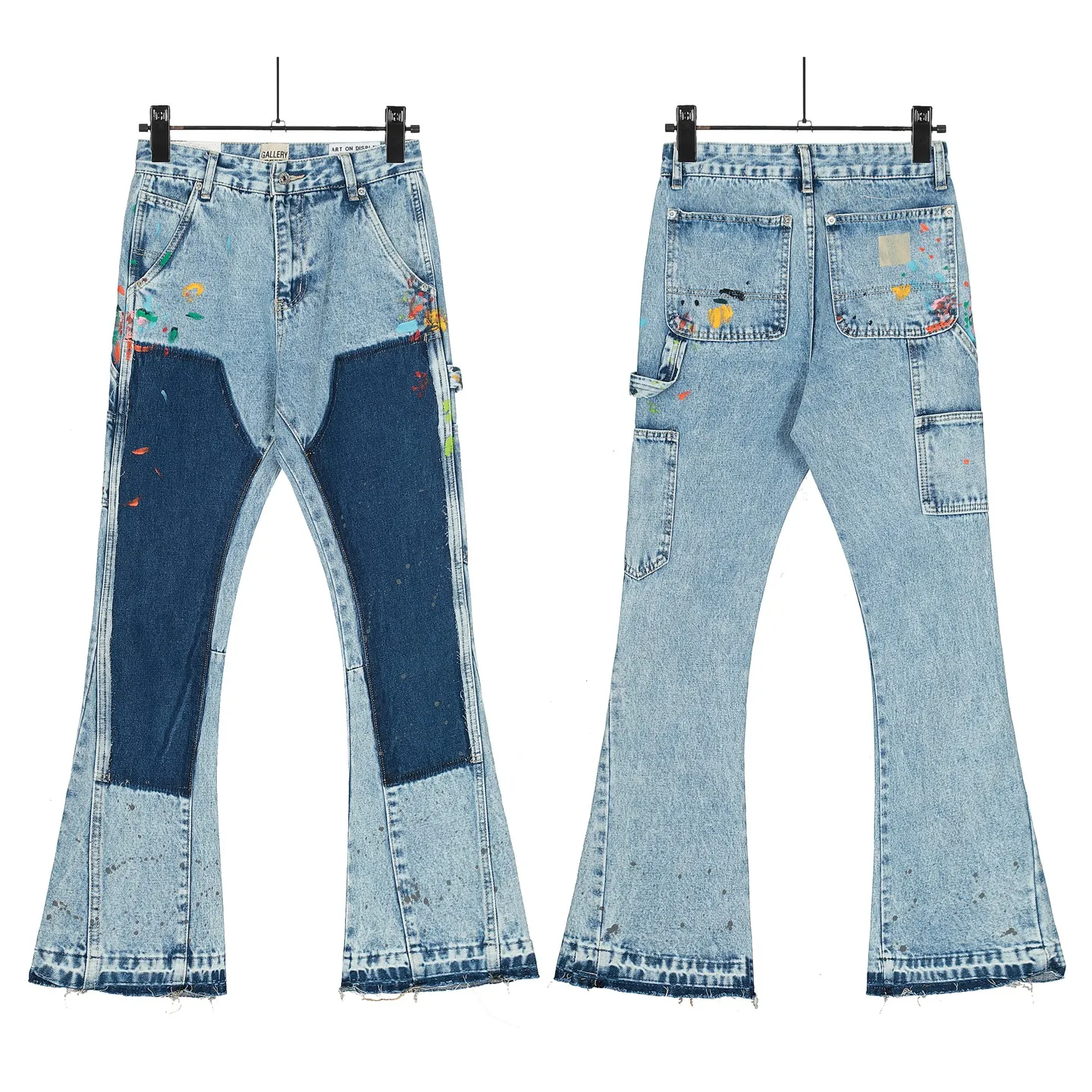 #8163 P250💰 Independent GALLERY DEPT. Vintage splicing loose washed flared jeans - truly restore the ultimate texture of Vintage - original hardware accessories washed and other elevators, QR code analysis are all purchased from the original factory, high degree of restoration, you are welcome to compare the products~ - three-dimensional version loose and comfortable without picking the body shape taller and slimmer factory Seiko original factory quality control same style for men and women can be matched with couples Versatile recommendation Necessary jeans for all seasons -Size: 28 30 32 34 36